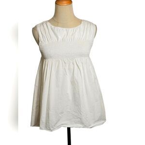 Vineyard Vines Sleeveless Smocked White Top